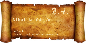 Nikolits Adrián névjegykártya